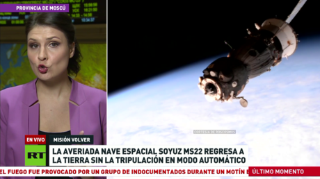 La averiada nave espacial Soyuz MS-22 regresa a la Tierra en modo automático sin tripulación