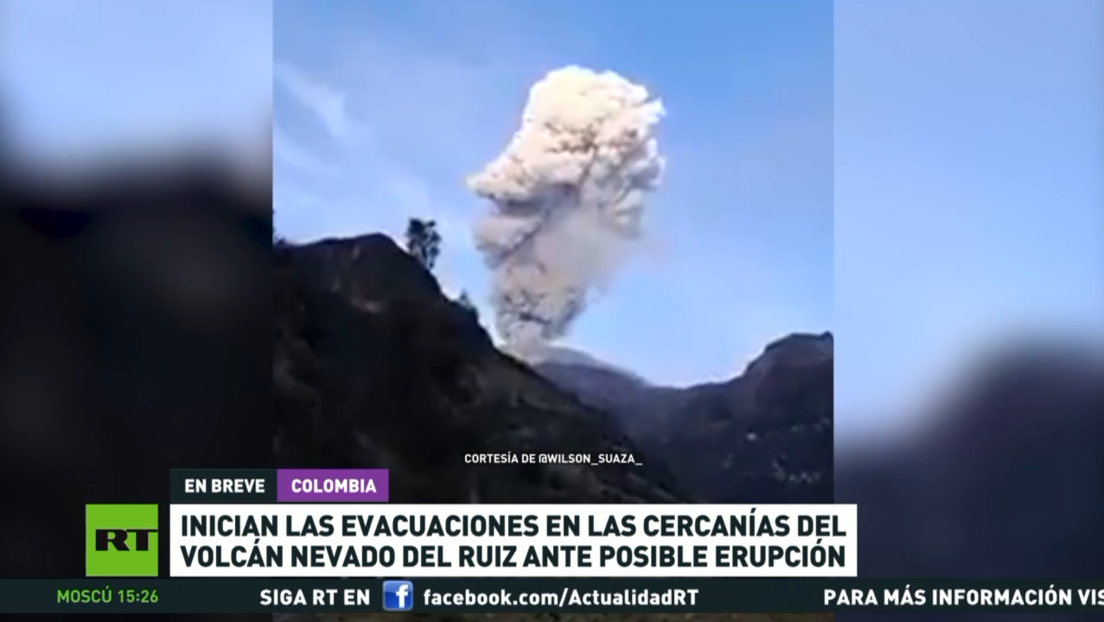 Alerta de erupción: inician las evacuaciones en las cercanías del volcán Nevado del Ruiz