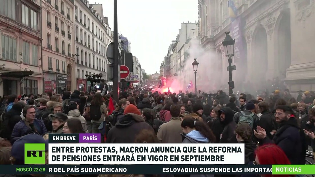 En medio de protestas, Macron anuncia que la reforma de pensiones entrará en vigor en septiembre