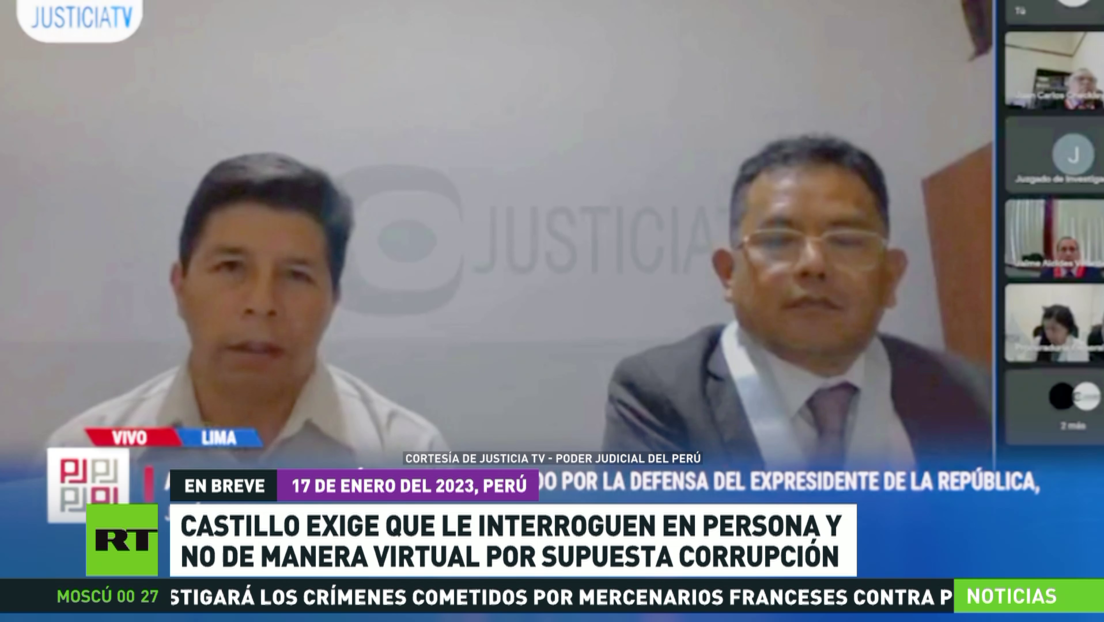 El expresidente peruano Pedro Castillo exige que le interroguen en persona y no de forma virtual