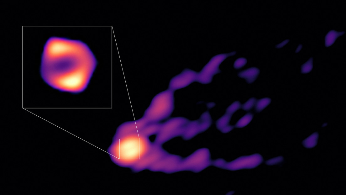 Publican la primera imagen directa de un agujero negro que expulsa un potente chorro
