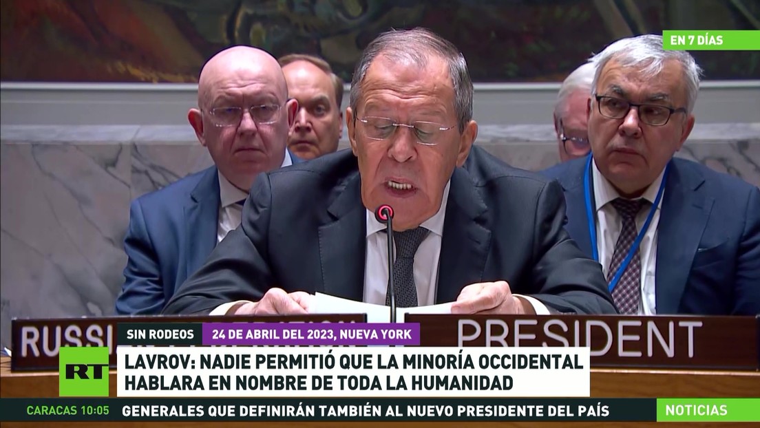 Lavrov: Nadie permitió que la minoría occidental hablara en nombre de toda la humanidad