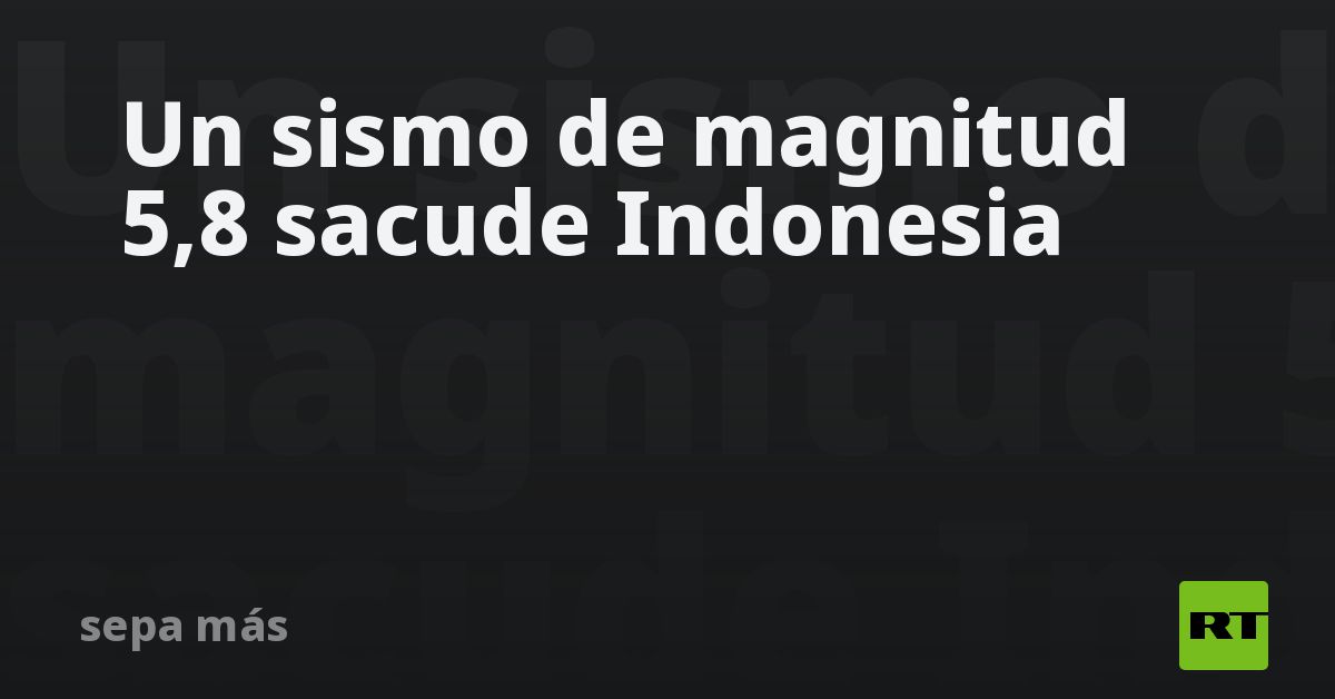 Un Sismo De Magnitud 5,8 Sacude Indonesia - RT