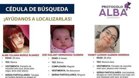 Secuestran a la esposa y la bebé de un soldado en el estado mexicano de Zacatecas