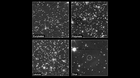 Sonda espacial de la NASA envía sus primeras fotos de asteroides troyanos