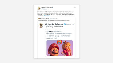 La curiosa aclaratoria del ministerio de Interior en Colombia por tuit sobre la película Mario Bros