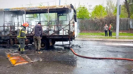 Siete muertos después de que un misil alcanzara un autobús en Donetsk (VIDEOS)