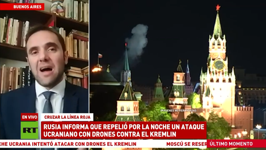 Experto califica el ataque con drones contra el Kremlin de "irracional" y "peligroso"