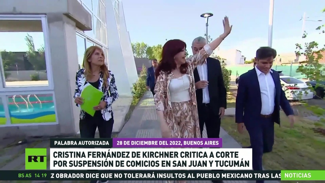 Cristina Fernández de Kirchner critica a la corte por la suspensión de los comicios en San Juan y Tucumán