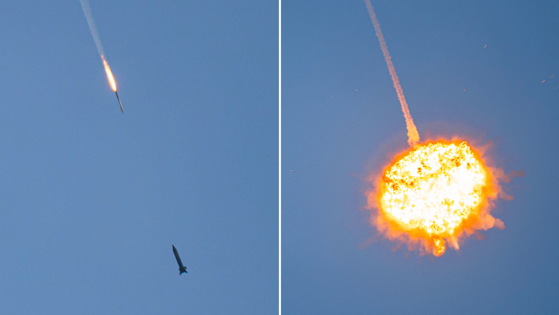 FOTOS: Un misil israelí intercepta un cohete lanzado desde la Franja de Gaza