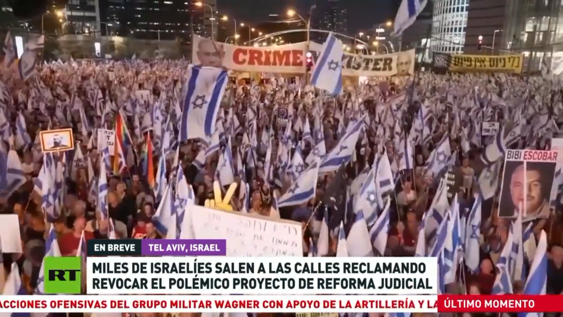 Miles de israelíes salen a las calles reclamando revocar el polémico proyecto de reforma judicial