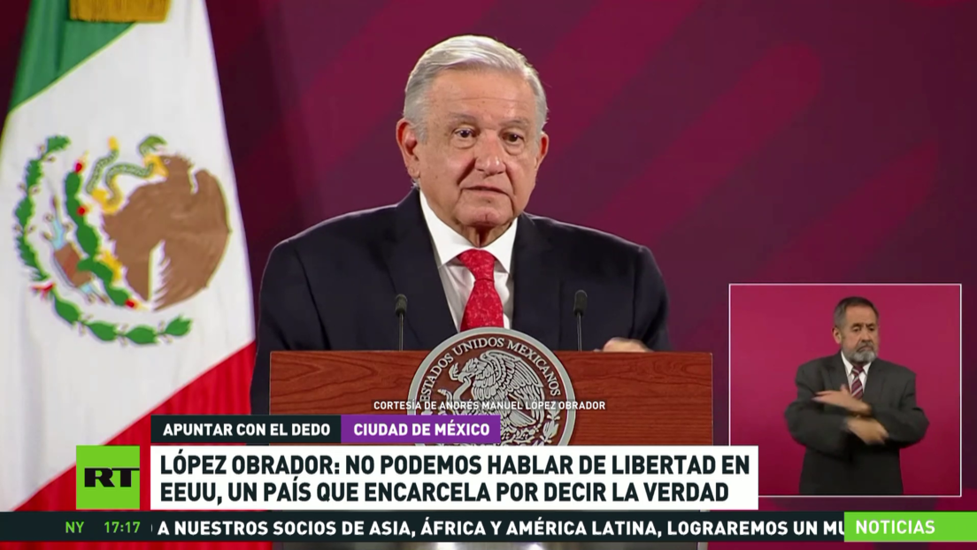 López Obrador: No podemos hablar de libertad en EE.UU., un país que encarcela por decir la verdad