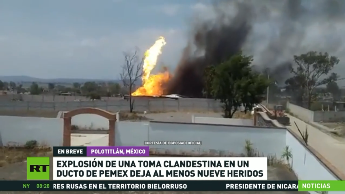 Explosión de una toma clandestina en un ducto de Pemex deja al menos 9 heridos
