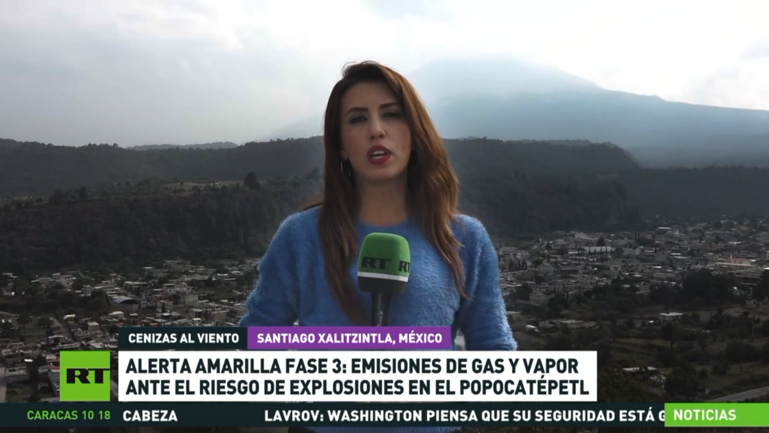 Alerta amarilla fase 3: emisiones de gas y vapor ante el riesgo de explosiones en el volcán Popocatépetl