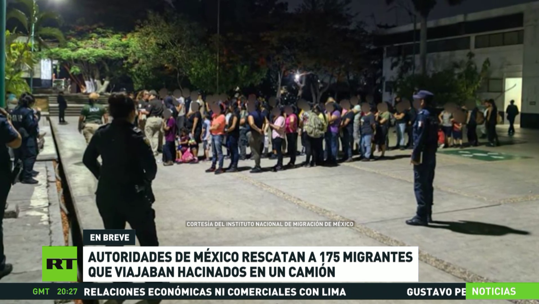 Autoridades mexicanas rescatan a 175 migrantes que viajaban hacinados en un camión