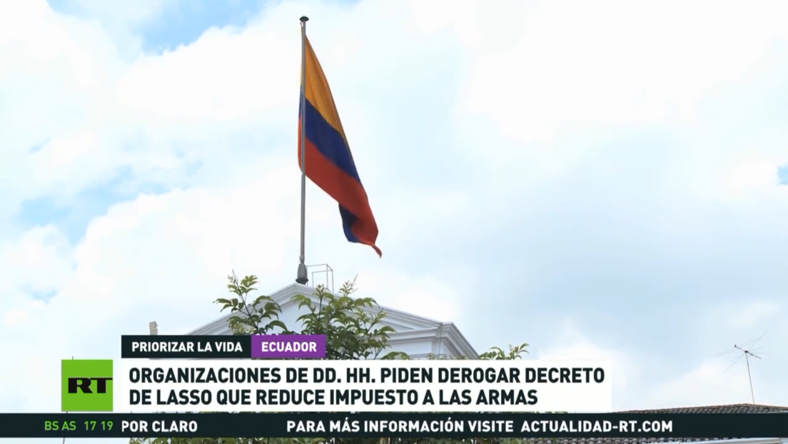 Organizaciones de DD.HH. piden derogar el decreto de Lasso que reduce el impuesto a las armas en Ecuador
