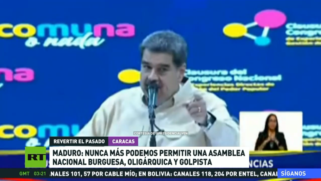 Maduro: "Nunca más una Asamblea Nacional burguesa, oligárquica y golpista" en Venezuela
