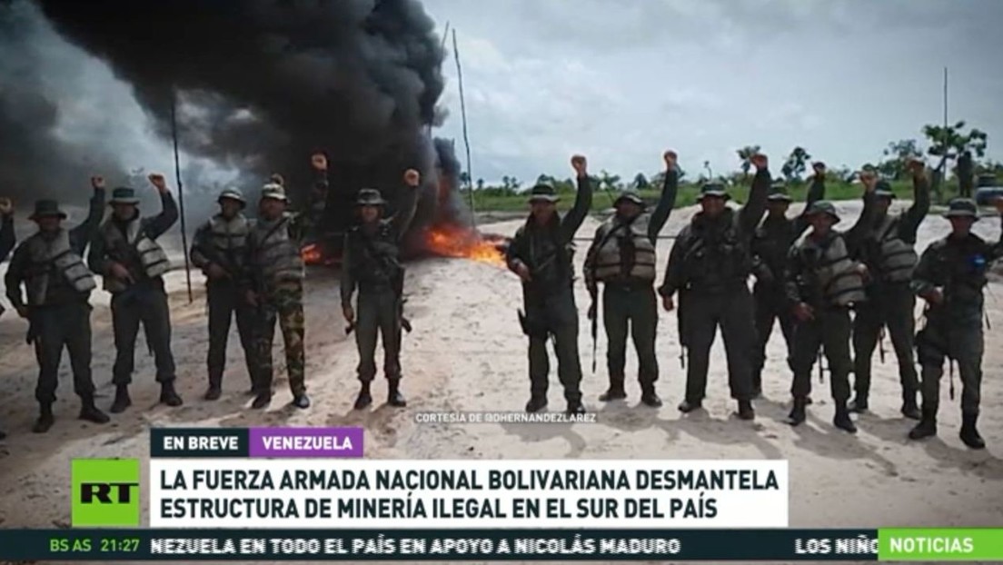 La Fuerza Armada Nacional de Venezuela desmantela una estructura de minería ilegal en el sur del país