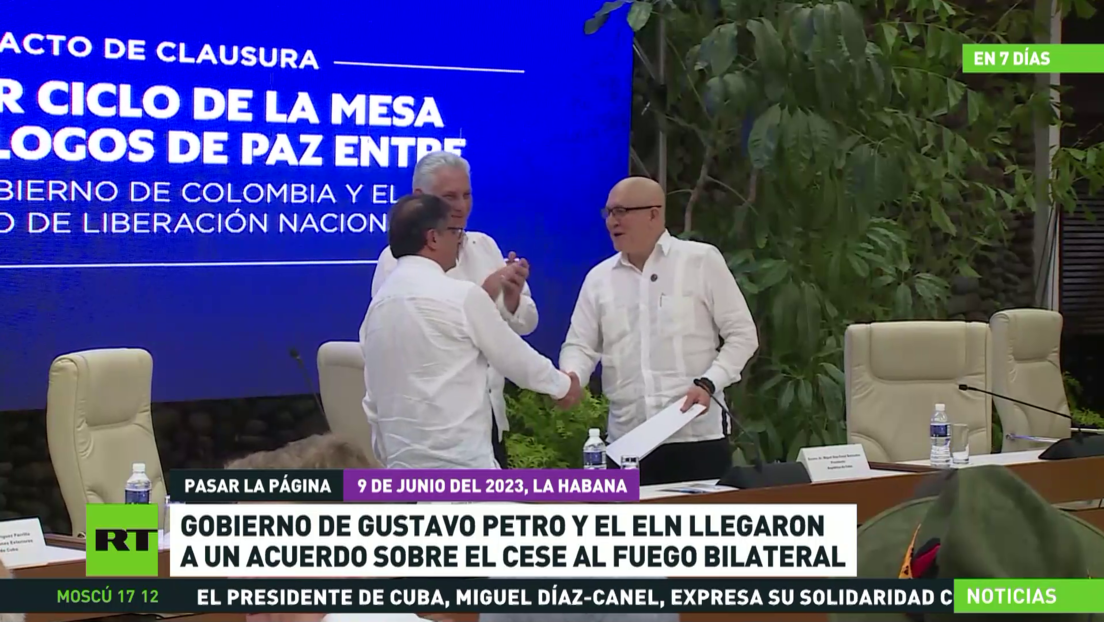 El Gobierno colombiano y el ELN llegan a un acuerdo sobre el cese de fuego bilateral