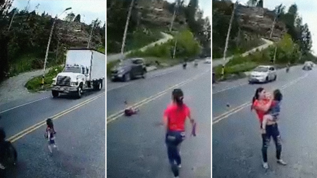 VIDEO: Una niña se salva 'in extremis' de ser embestida por un camión