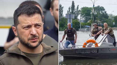 Zelenski inspecciona la evacuación en la inundada ciudad de Jersón (VIDEO)