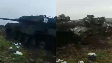 VIDEO: Fuerzas rusas incautan tanques alemanes Leopard y vehículos estadounidenses Bradley