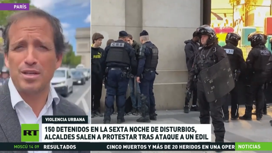 Más de 150 detenidos en la sexta noche de disturbios en Francia y alcaldes salen a protestar tras ataque a un edil