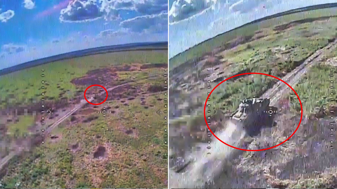 VIDEO: Dron kamikaze ruso destruye en plena marcha un vehículo de combate Bradley del Ejército ucraniano