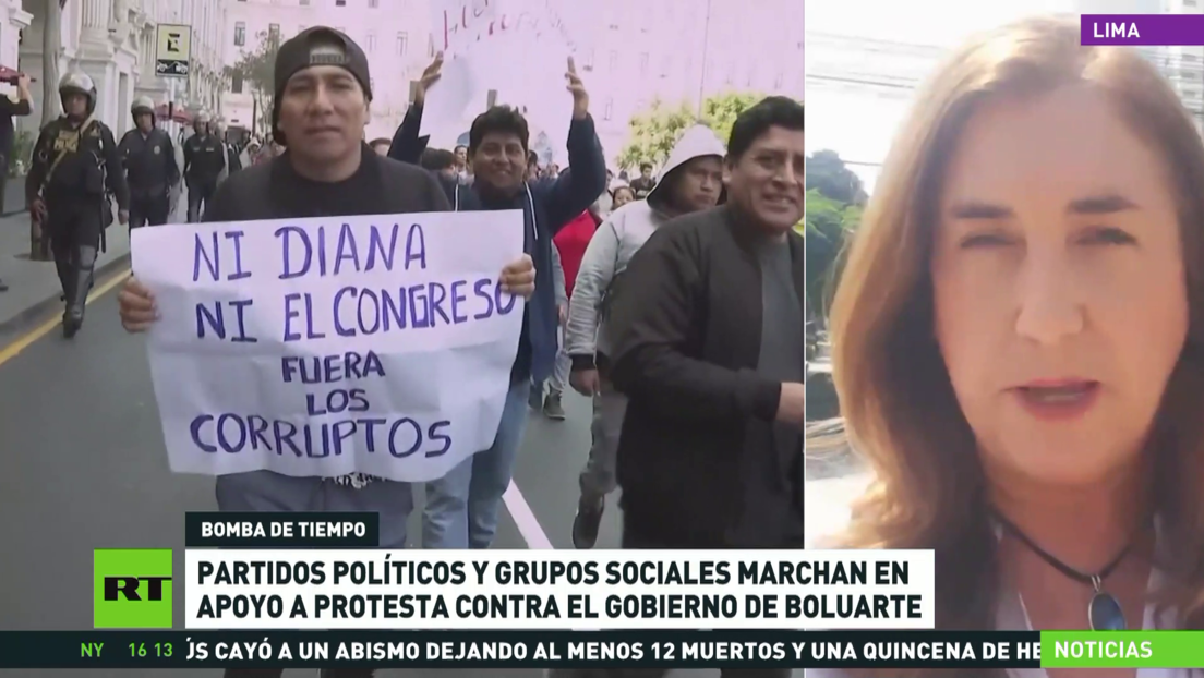 Partidos políticos y grupos sociales se unen a la marcha contra el Gobierno de Boluarte en Perú