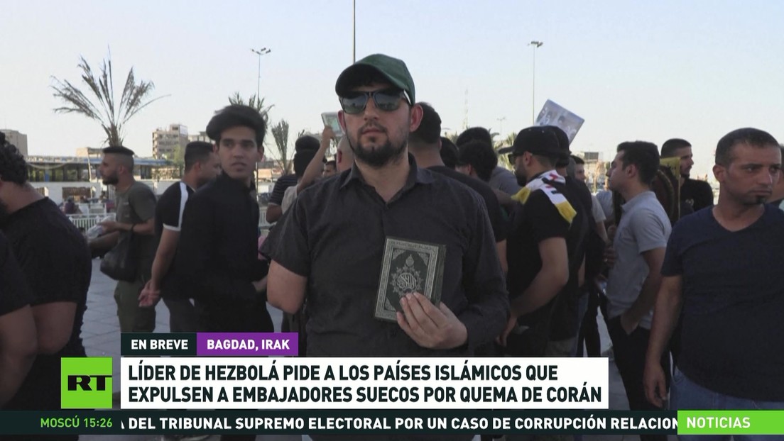 Líder de Hezbolá pide a los países islámicos que expulsen a embajadores suecos por la quema de Corán
