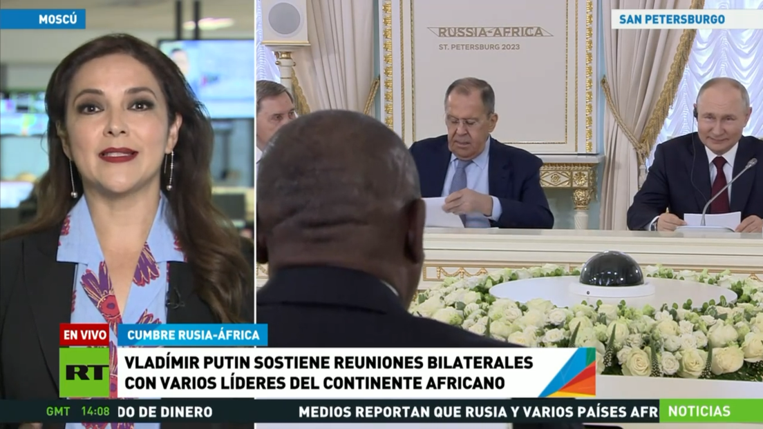 Vladímir Putin mantiene reuniones bilaterales con varios líderes del continente africano