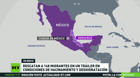 Rescatan en México a 148 migrantes hacinados en un tráiler
