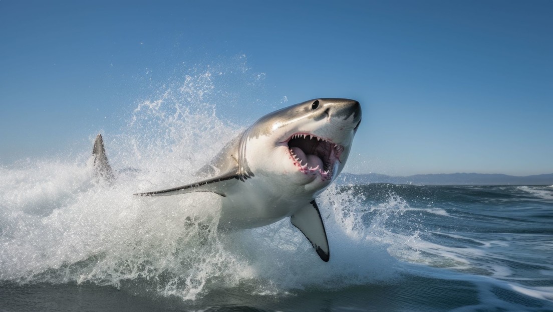 VIDEO: Pescador engancha un gran tiburón blanco y casi muere