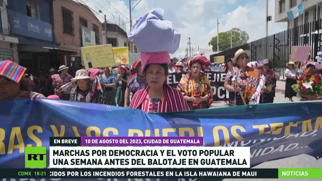 Marchas por la democracia y el voto popular una semana antes del balotaje en Guatemala