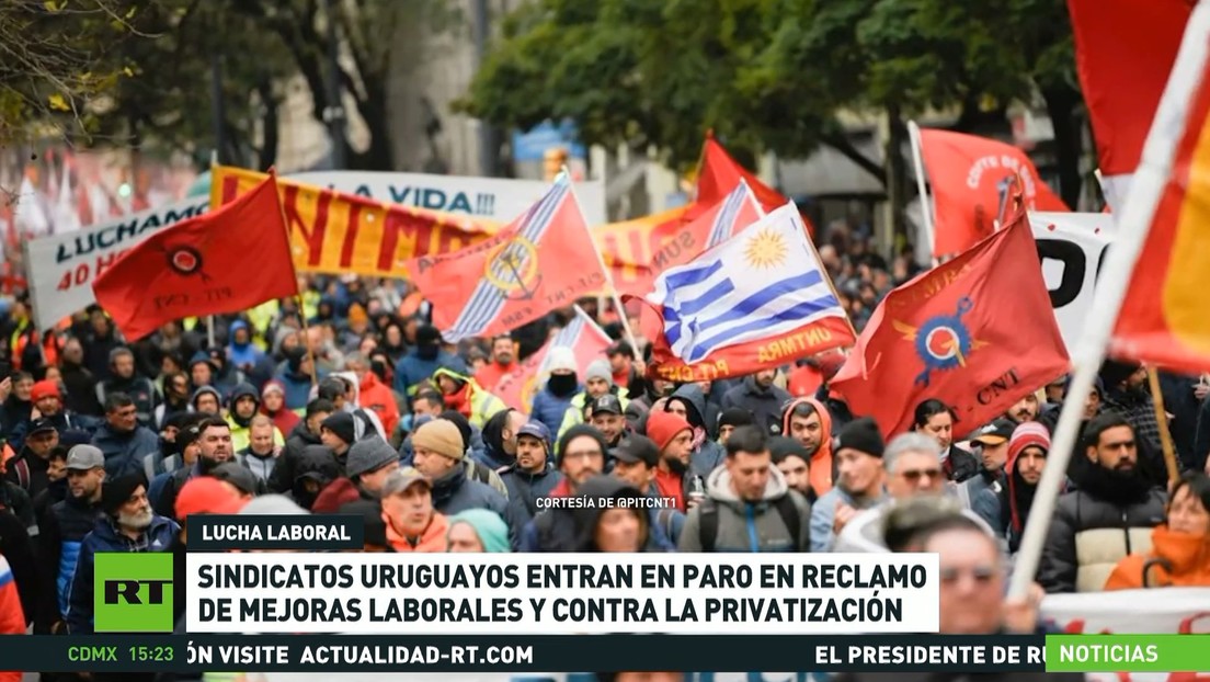 Sindicatos uruguayos entran en paro en reclamo de mejoras laborales y contra la privatización