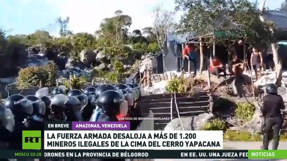 Fuerza Armada venezolana desaloja a más de 1.200 mineros ilegales