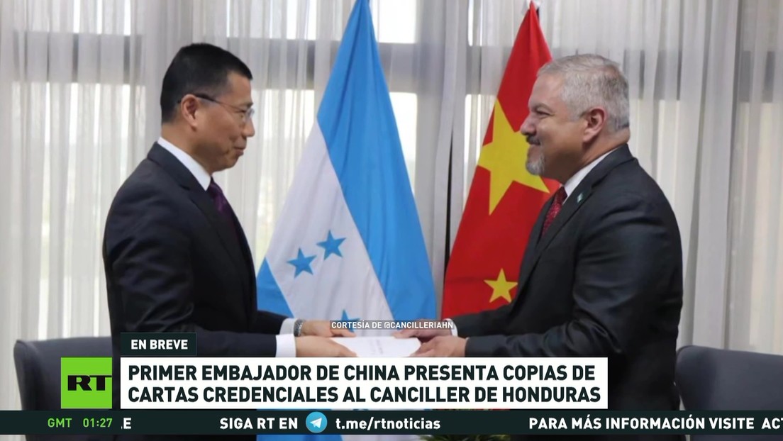 Primer embajador chino presenta copias de cartas credenciales al canciller de Honduras