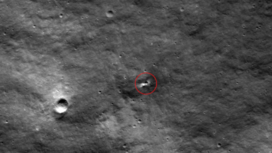 La NASA publica una foto del cráter que habría dejado la misión rusa Luna-25
