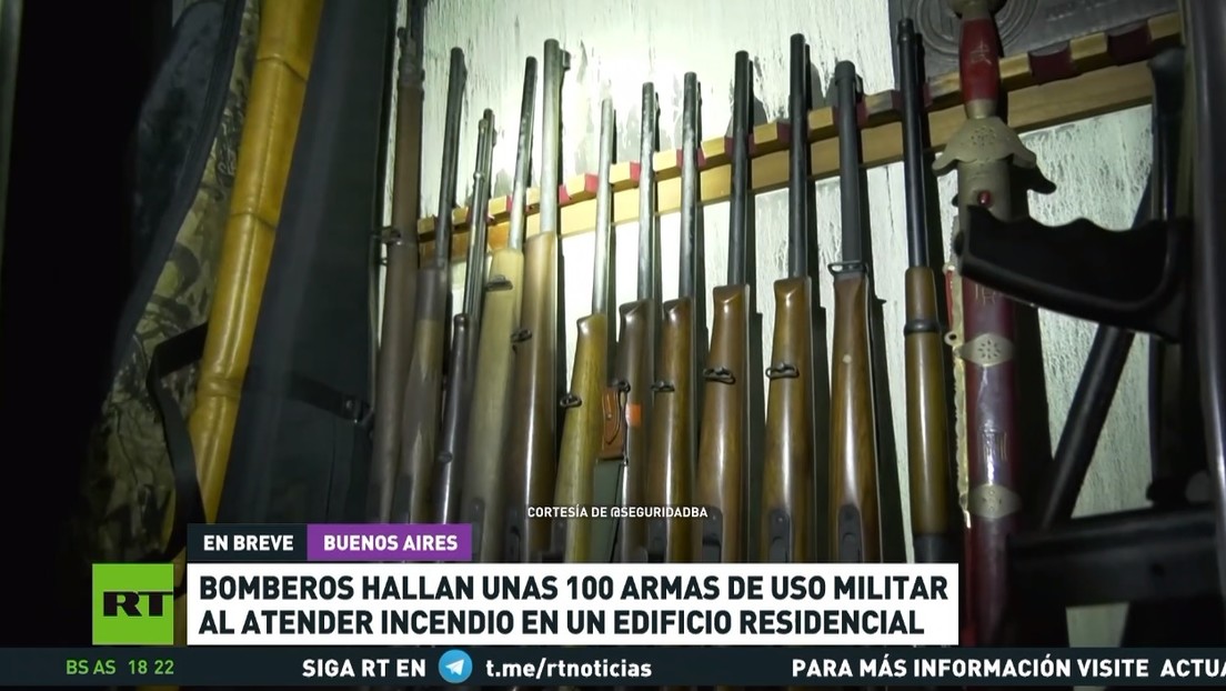 Bomberos hallan 100 armas de uso militar al atender incendio en un edificio residencial de Buenos Aires