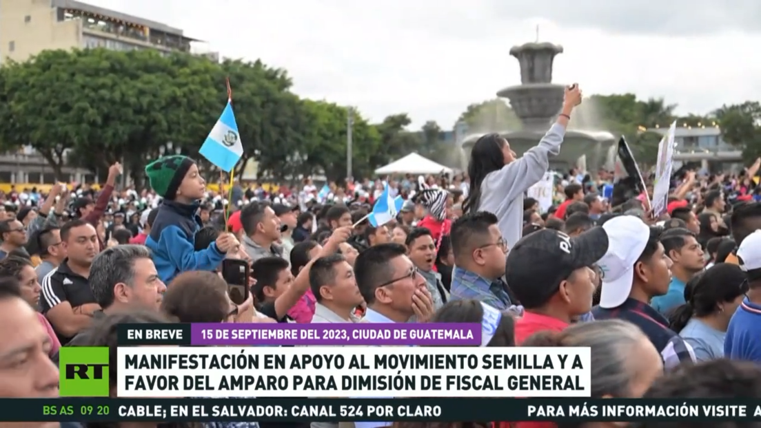Manifestación en apoyo al Movimiento Semilla y a favor del amparo para la dimisión de la fiscal general de Guatemala