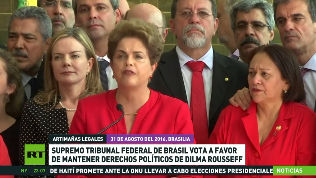 El Supremo Tribunal Federal de Brasil vota a favor de mantener derechos políticos de Dilma Rousseff