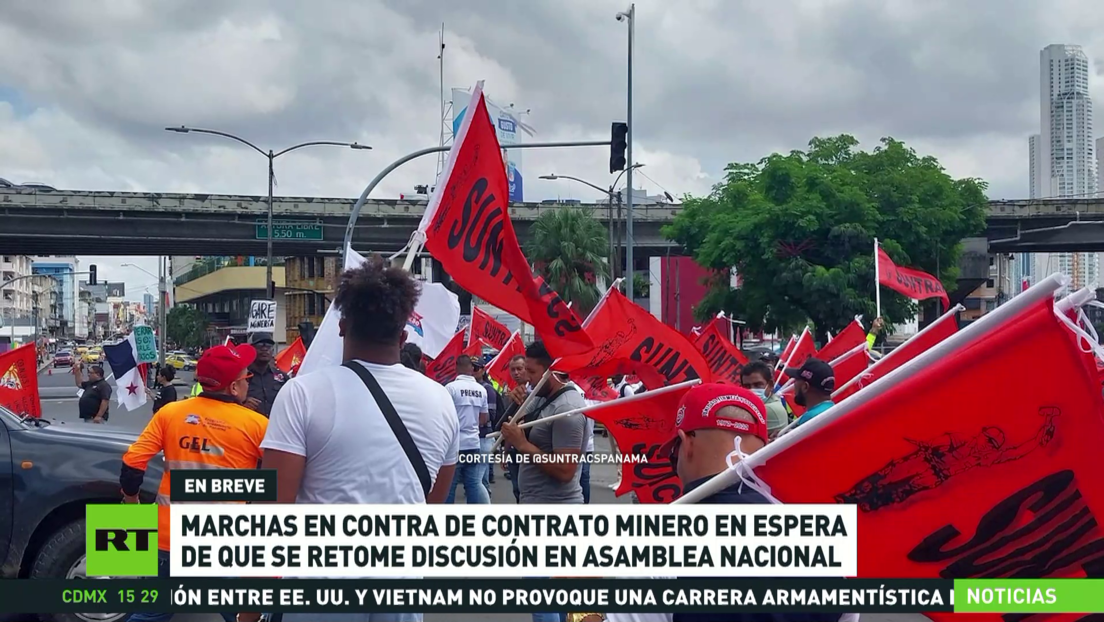 Marchas en Panamá en contra de contrato minero en espera de que se retome discusión en Asamblea Nacional