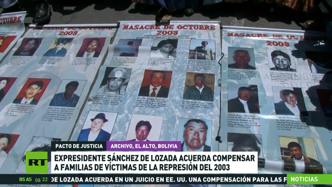 Expresidente de Bolivia acuerda compensar a las familias de las víctimas de la represión de 2003