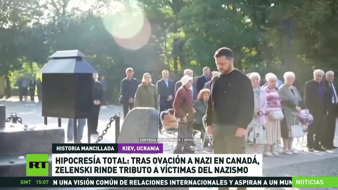 Tras la polémica ovación a un nazi en Canadá, Zelenski rinde tributo a víctimas del nazismo