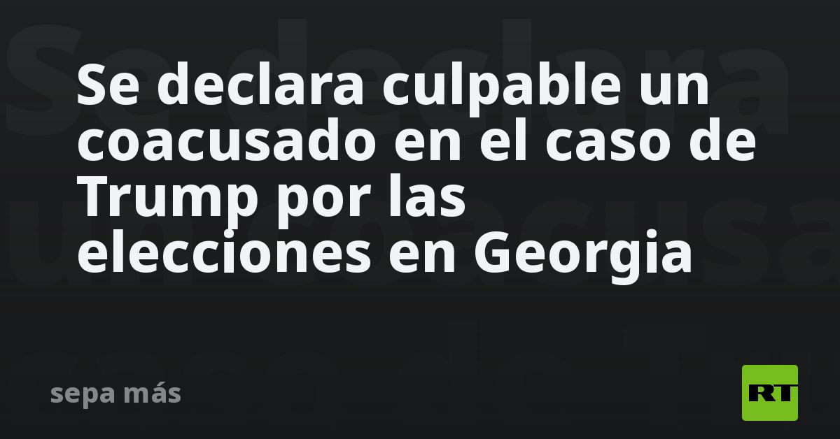 Se Declara Culpable Un Coacusado En El Caso De Trump Por Las Elecciones ...