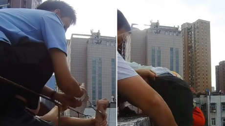 Policía se esposa a un suicida y le salva la vida