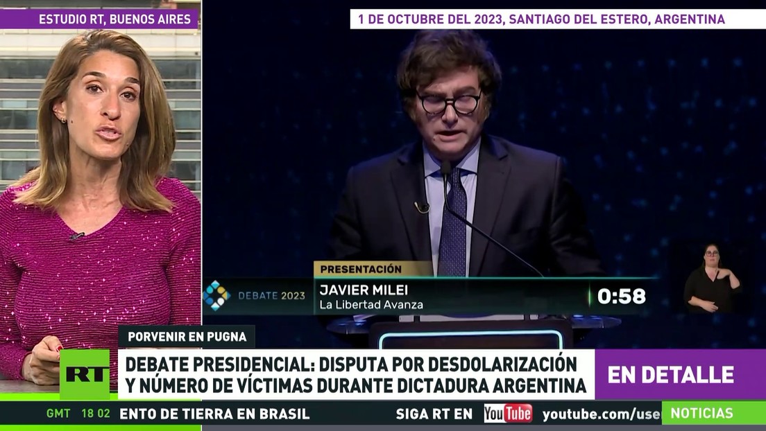 Los candidatos presidenciales de Argentina disputan por desdolarización y número de víctimas durante dictadura