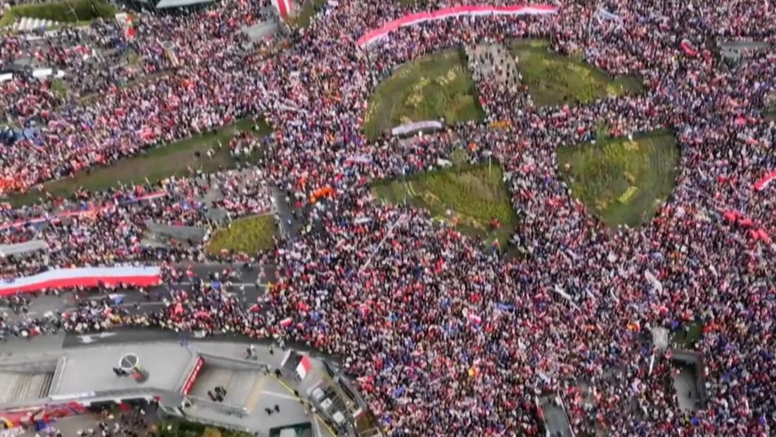 VIDEO: Multitudinaria protesta en Polonia ante las elecciones parlamentarias