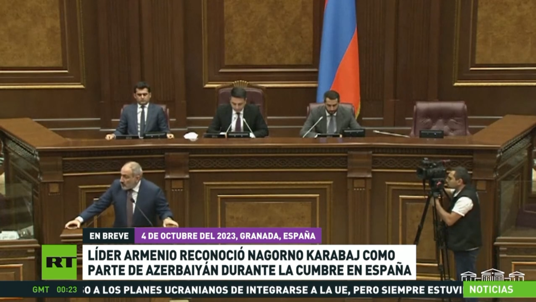 Líder armenio reconoce a Nagorno Karabaj como parte de Azerbaiyán durante la cumbre en España