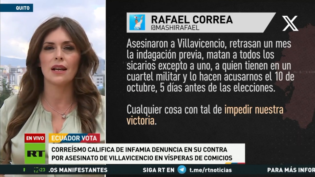 Correísmo califica de infamia la denuncia en su contra por el asesinato del candidato Villavicencio